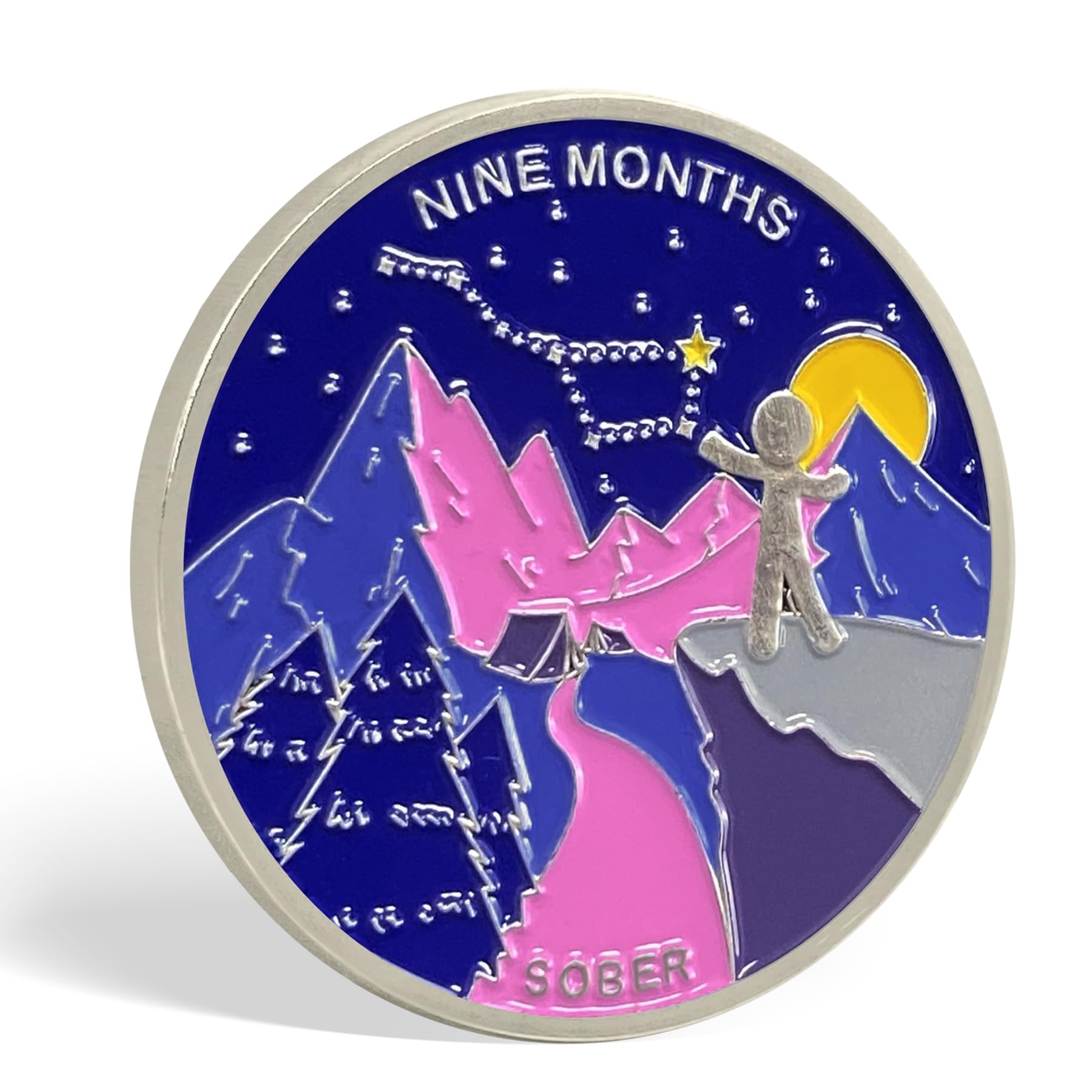 AtSKnSK Moneda de sobriedad de 9 meses Nueve meses AA chips y medallones Regalos de sobriedad para mujeres hombres alcohólicos anónimos adicción recuperación regalo
