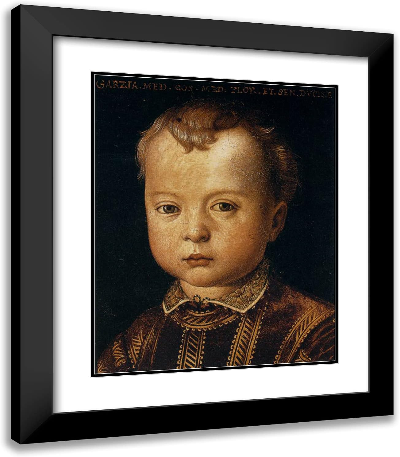 ArtDirect Bronzino, Agnolo 20x23 Gold Ornate Framed Art Print with Double Matting Titled: Garcia de' Medici