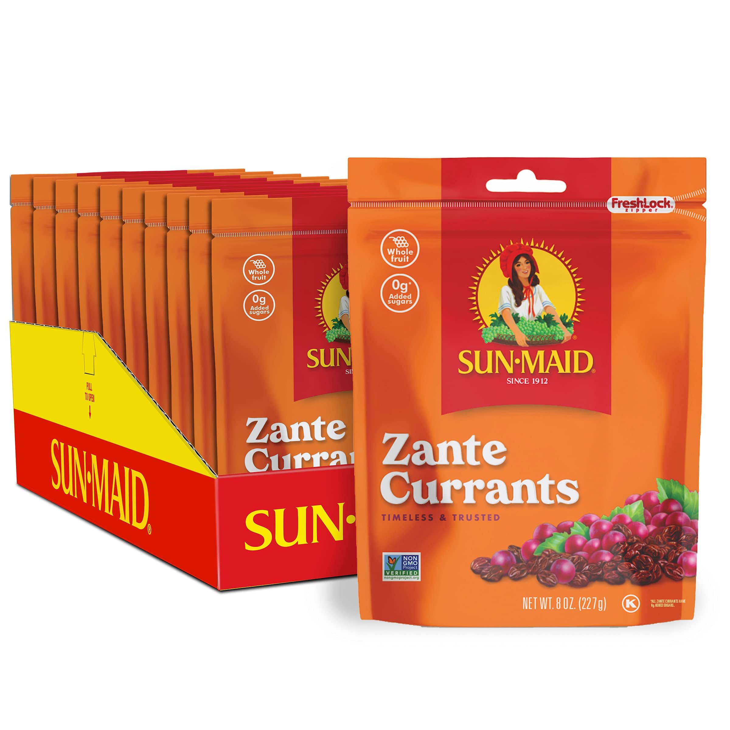 Sun-Maid California Sun-Dried Zante Currants - (10 Pack) 8 oz Resealable Bag - Dried Fruit for Healthy Snacks and School Lunches