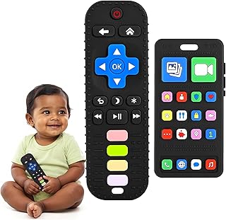 Kidology Baby Teething Toys for 3-18 Months 100% Food-Grade Silicone Teether in Remote Mobile Shape BPA-Free | Soft, Chewa... Price In India