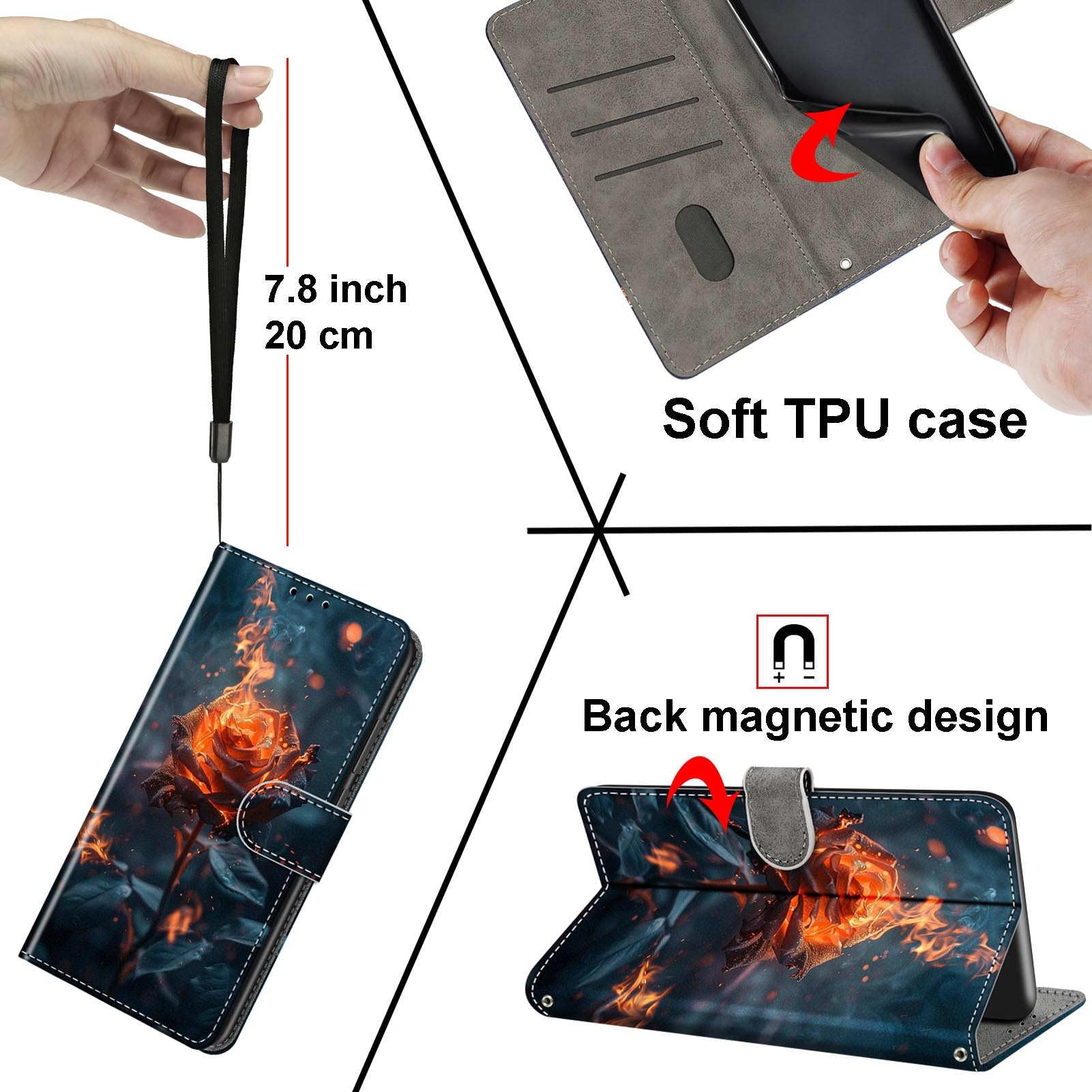 CASEONJAN Cover per iPhone 14 / iPhone 13, Pelle PU Custodia a portafoglio con scomparti per Slot Schede, Antiurto Flip Caso Cover per iPhone 14 / iPhone 13 (Viola