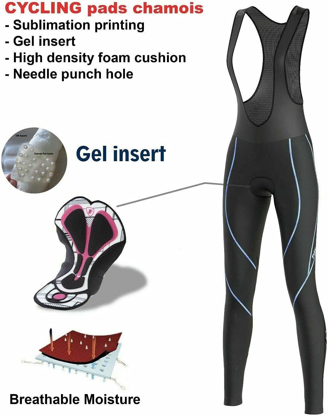 FDX Pantalones de ciclismo para mujer, 3D acolchado de gel, térmica, tela Super Roubaix, a prueba de viento, pantalones de ciclismo para mujer, pantalones de ciclismo de invierno Hi-Viz Biking