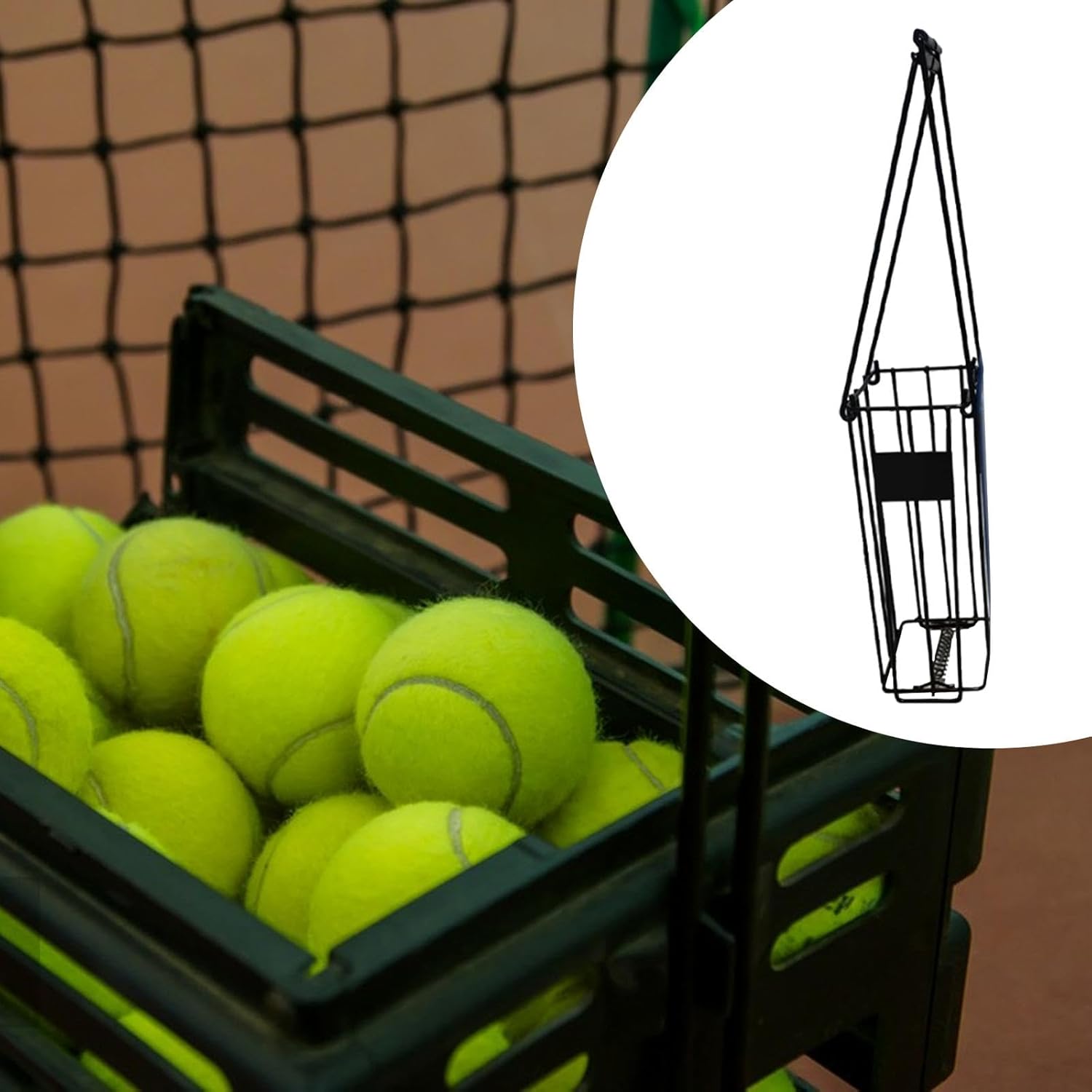 Yiju Tennis Ball Collector Ball Bucket Carrier Training for Beginner Easy Pickup & Carrying Court Equipment Pickleball Picker