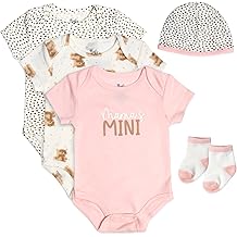 Baby Essentials Baby Girls 5 Piece Bodysuit Set