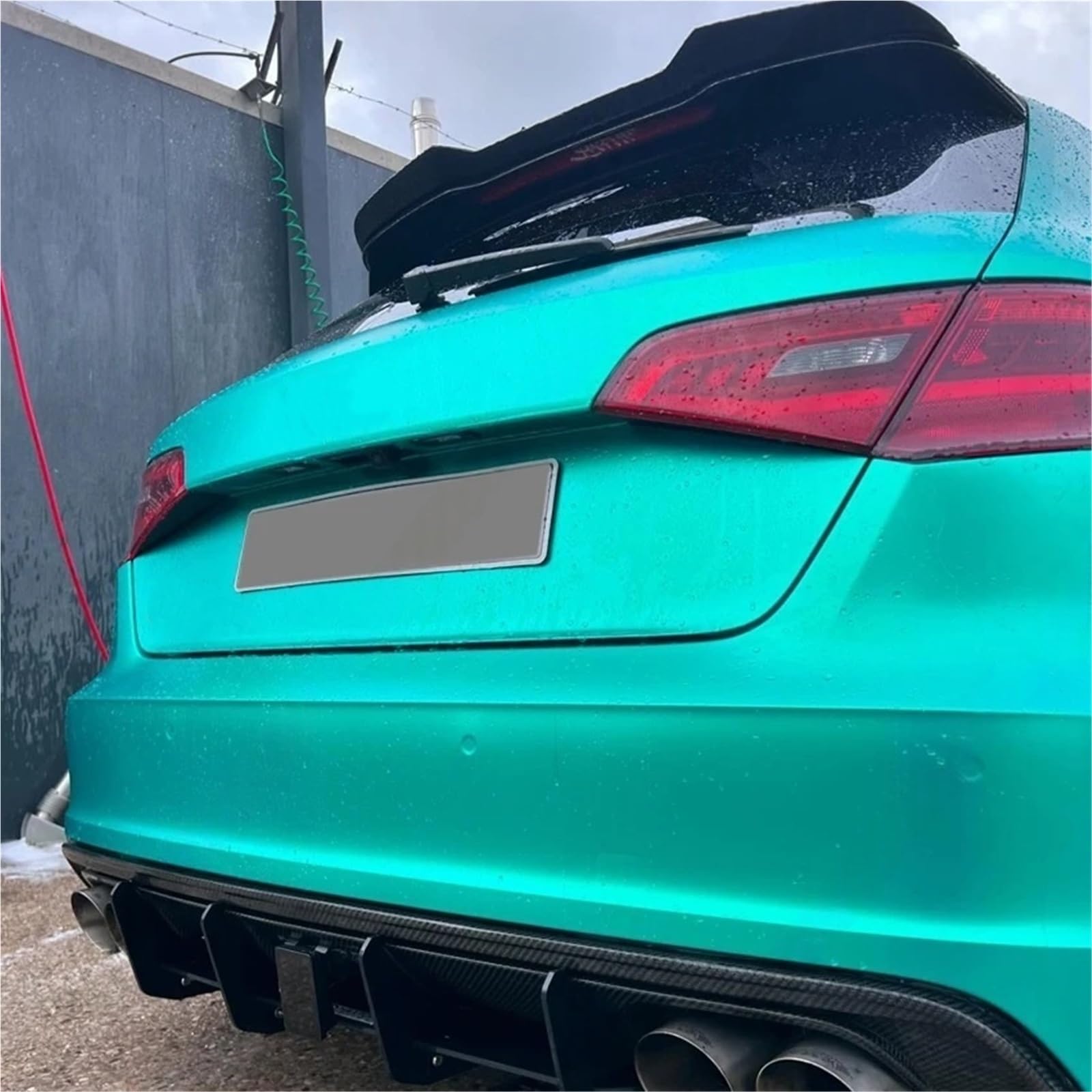 Spoiler dachowy tylnego bagażnika kompatybilny z Audi A3 S3 s-line 8V Sportback Facelift 2016-2020 plastik ABS Maxton Style zestaw aerodynamiczny(Carbon Look)