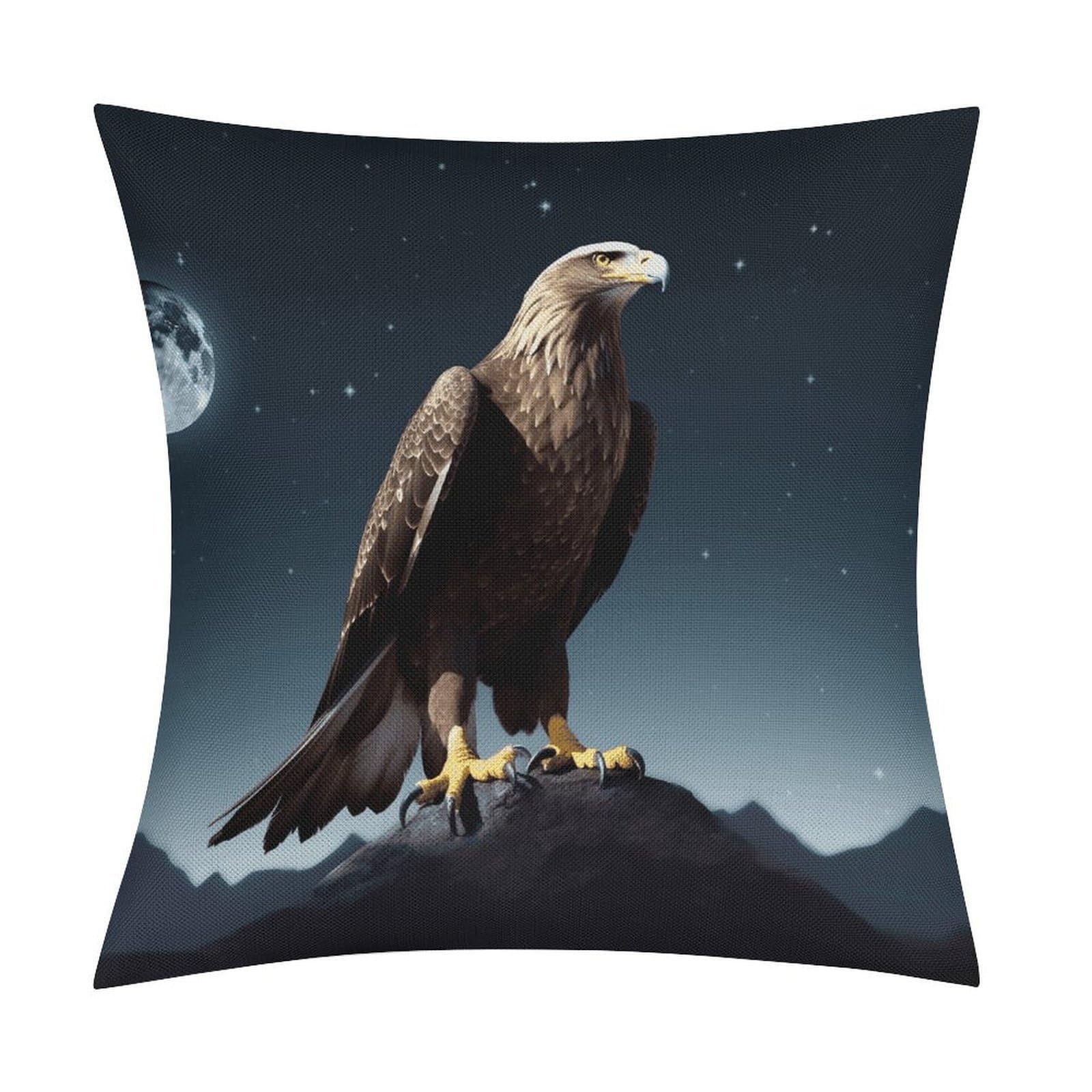 Fodpand Style Eagle Under The Stars Pillow Covers 18X18 Inch, Pillow Cases Boho Farmhouse, Throw Pillow Covers For Couch Sofa Bed Spring Home Decor