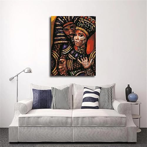 Miniatura 5 de VAKUUM Arte de pared afroamericano, arte de pared de rey y reina negro, decoración de pared de pareja negra, imagen de pareja para decoración de