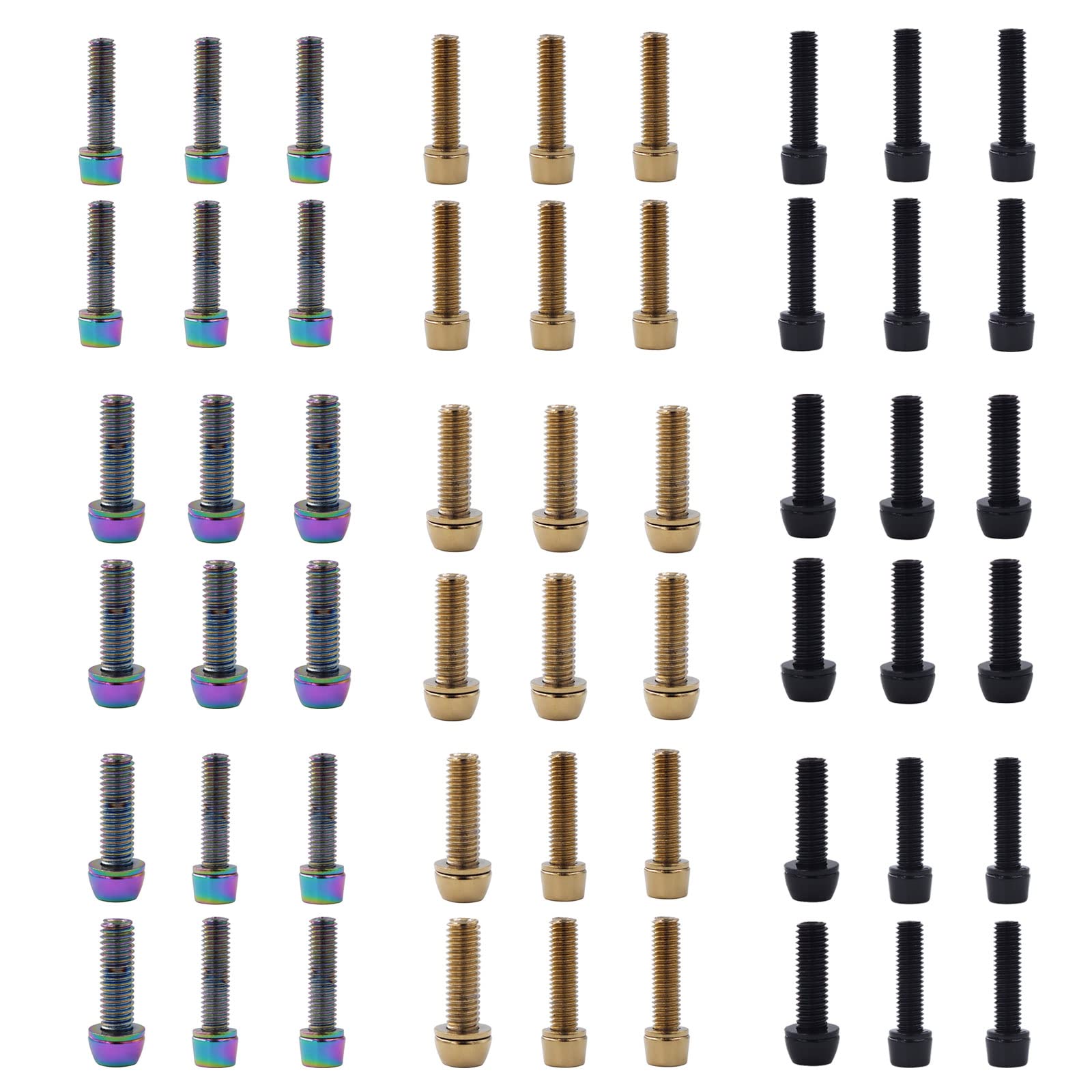 6Pcs M5/6x20mm Bike Allen-Hex Tapered Stainless Bolts Screws with Washer for Road Bike Stem Bicycle-Handlebar Screws Bike Stem Parts