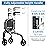 Planetwalk Premium 3 Wheel Rollator Walker for Seniors - Ultra Lightweight Foldable Walker for Elderly, Aluminum Three Wheel Mobility Aid, Black