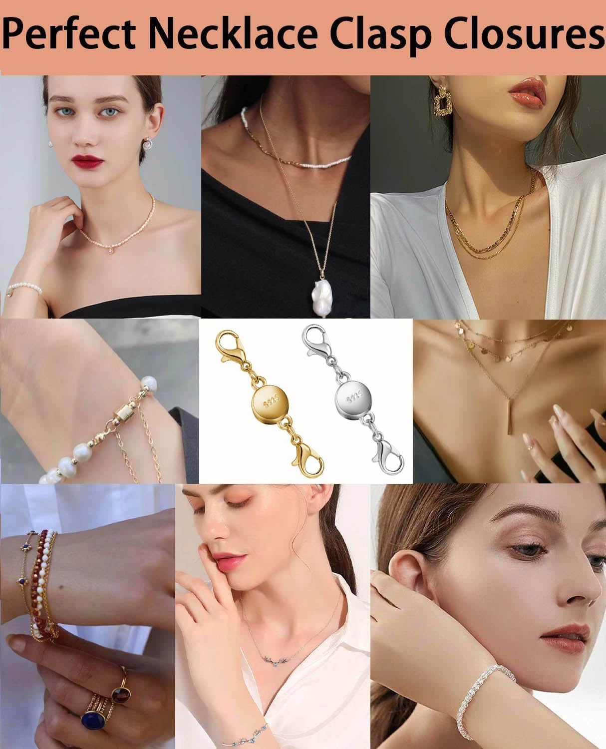 925 Silver and Gold Magnetic Necklace Clasps, Round Necklace Clasp Closures for Jewelry Making,Magnetic Necklace Clasps and Extenders,for Bracelet Necklace and Accessories (3pcs Silver) - Image 5