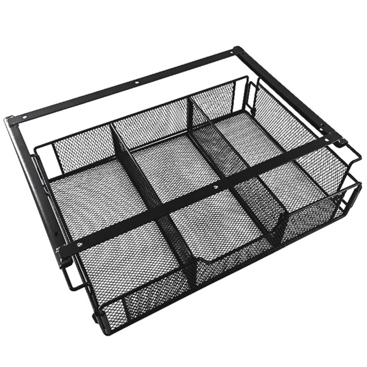 Organizador de Cajones de Metal Negro 3 Compartimentos, Hierro
