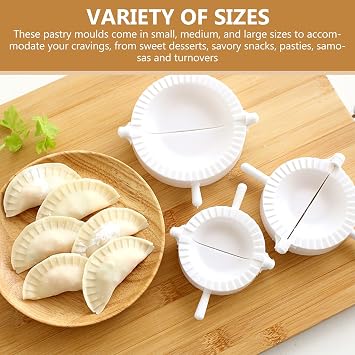 Ravioli Dumpling Maker Set Manual Pastry Press Mould Mold Wrapper Cutter Mold Tool for Home Kitchen (White, 3 PCS)