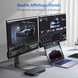 UGREEN Revodok Pro 209 Docking Station USB C DisplayLink Dual HDMI et DisplayPort 4K60Hz Double Affichage Différent pour MacOS 9 en 1 Station Accueil Multiports USB 10Gbps PD 100W Ethernet Gigabit - 3