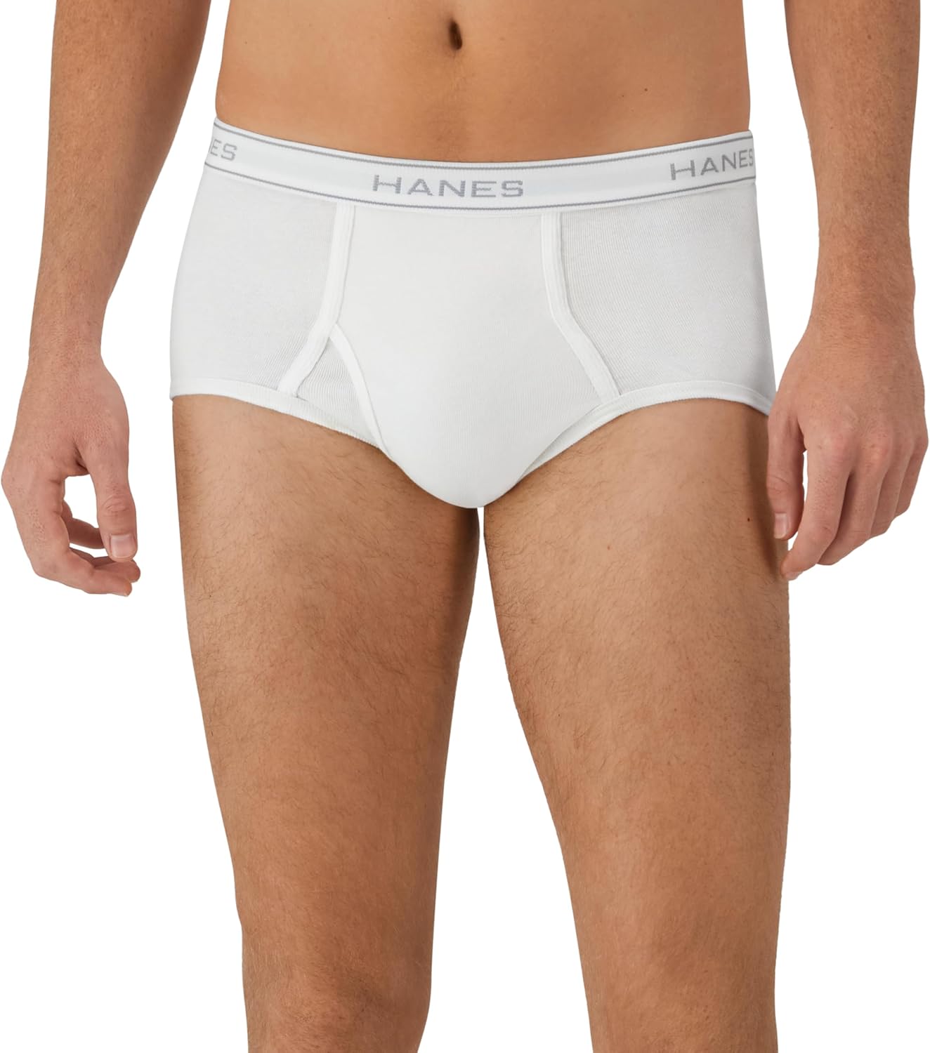 Hanes Men's Underwear Brief Pack, Full Rise Cotton Briefs, Moisture-Wicking Underwear, White, Multi-pack - Image 2