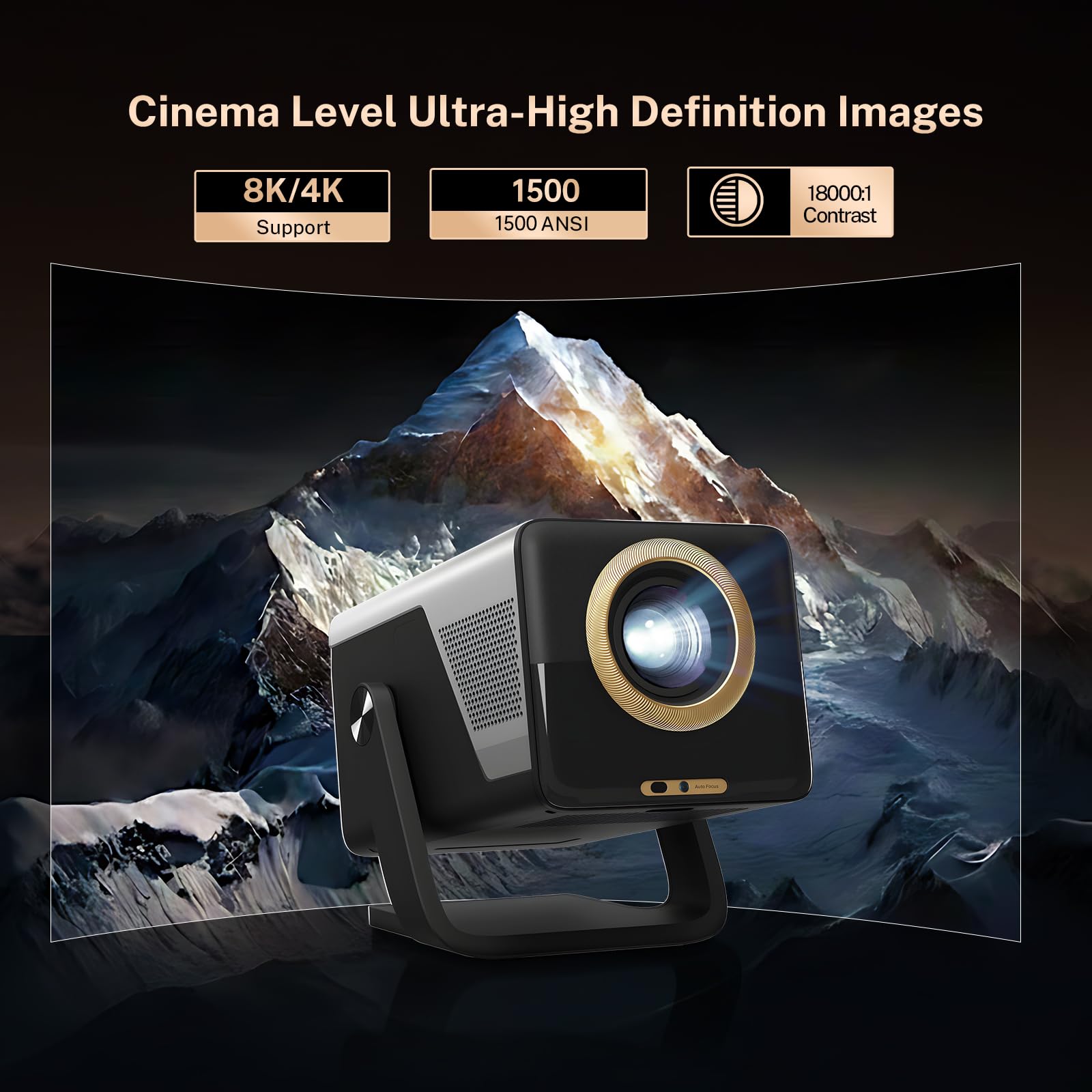[1500 ANSI] Proyector Inteligente 1080P Nativo - Soporte 4K, Android 14