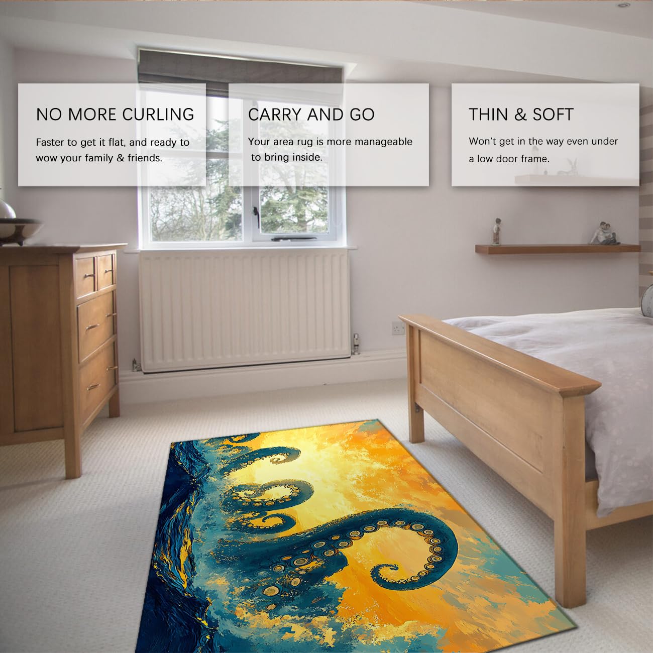 Fantastyczna sztuka dywaniki gigantyczne głębokowodne macki ośmiornica wzór antypoślizgowa niski włos dywan do salonu sypialni pokój zabaw 150x240cm
