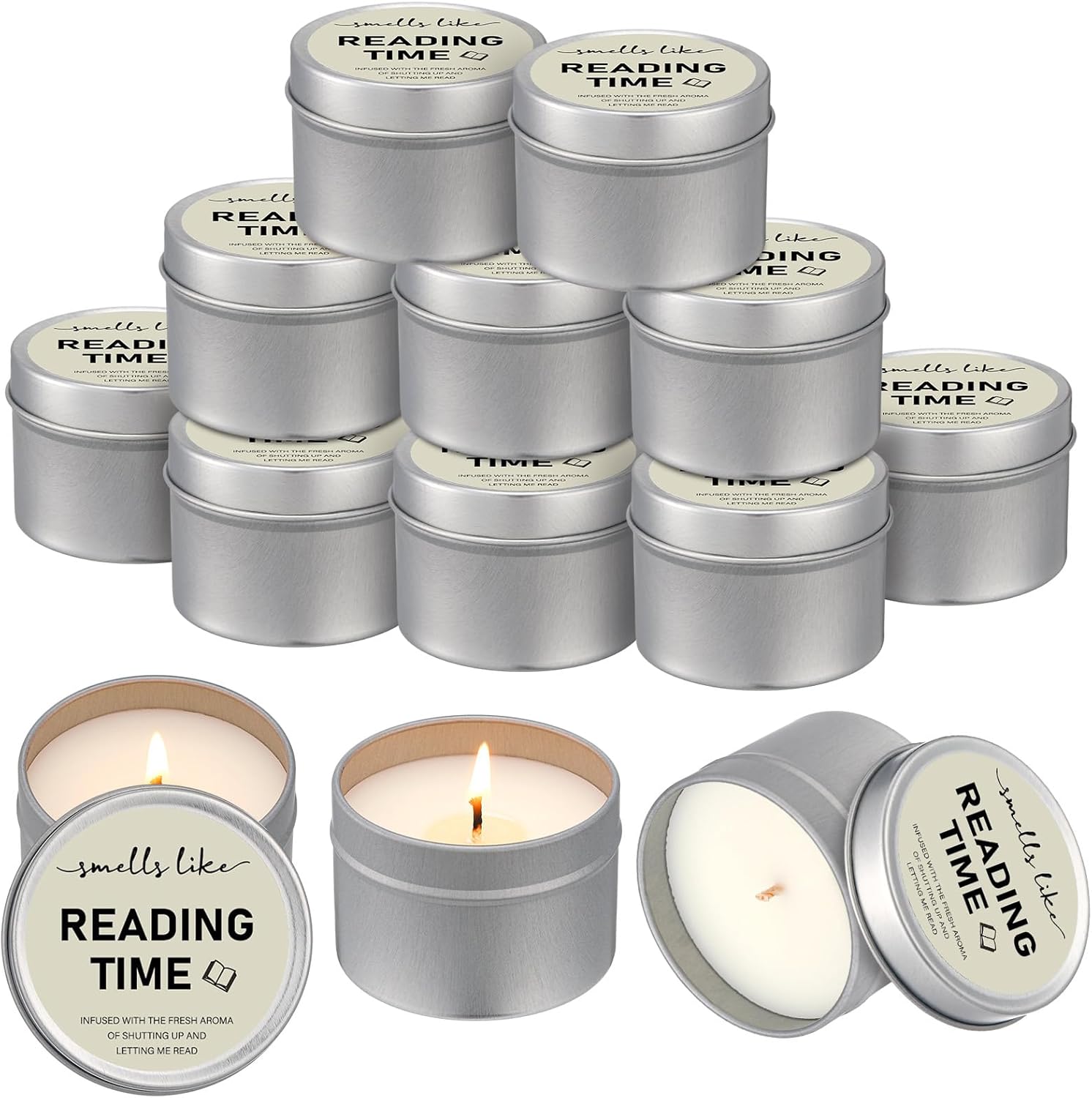 Nuanchu 8 Pcs Book Lover Candles Club Gifts 4 oz Book Scented Candle Reading Time Natural Soy Wax Candles for Book Lovers Librarian Bookish Club Gifts