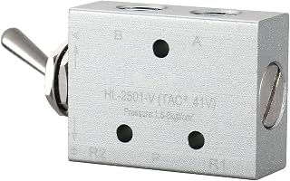 Baomain Pneumatic Toggle Knob Switch Valve HL-2501-V PT1/8 inch 5 Position 2 Way