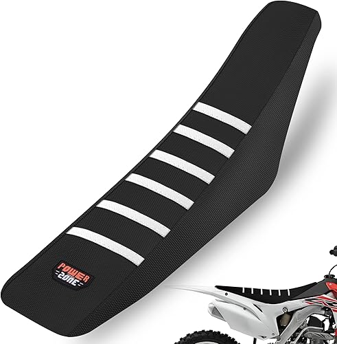 White Stripe - Funda de asiento universal para motocross, fundas de asiento para motocross, enduro, color negro