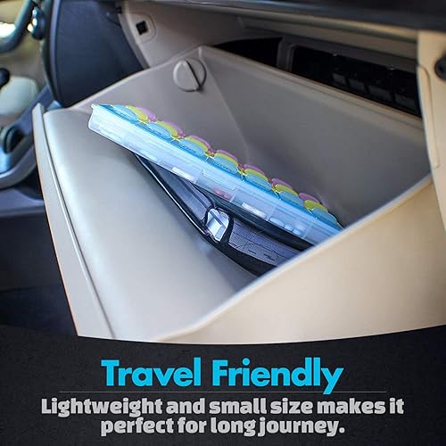 Vista 6 de Weekly Pill Organizer - 21 Day Pill Planners for Pills Vitamins & Medication, 3 Times-a-Day Medication Reminder Boxes, Easy to Read & Travel Friendly