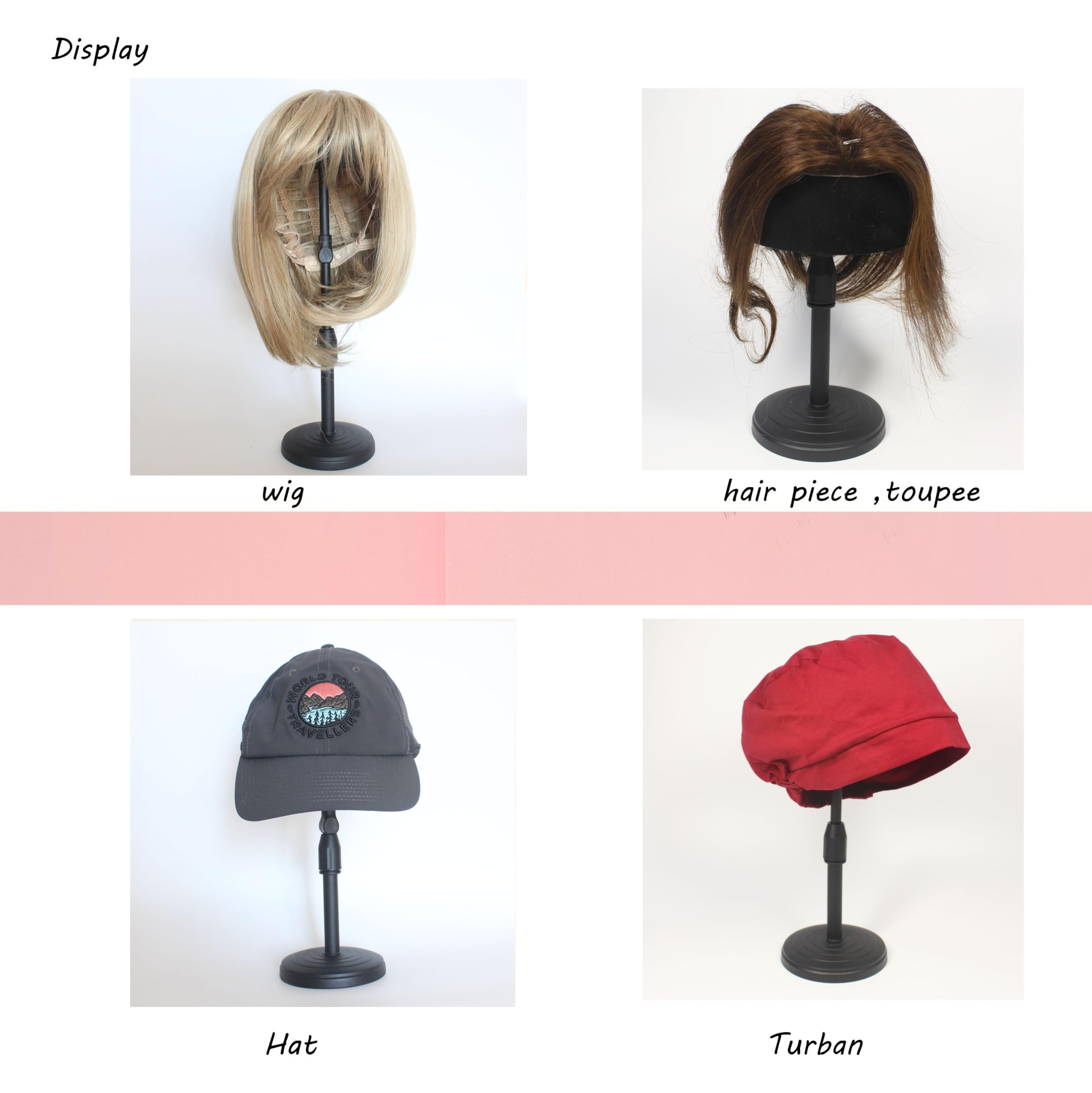 Adjustable Foam Mannequin Head Holder Stand for Wigs and Hats