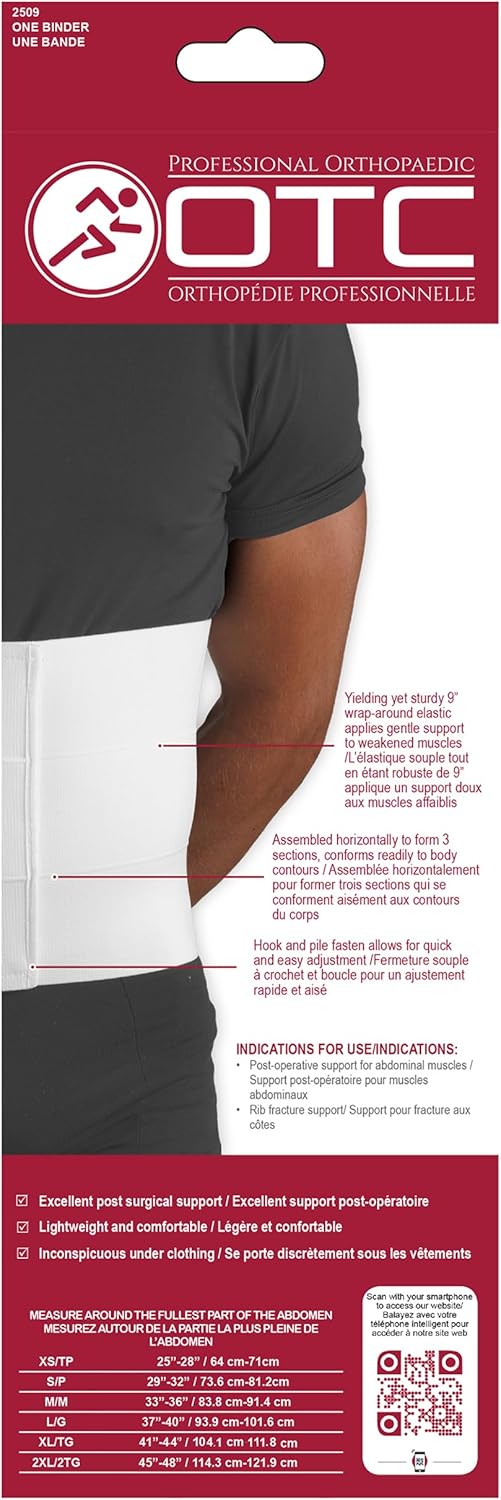 OTC Abdominal Binder for Men, Three-Panel Body, 9-Inch Elastic
