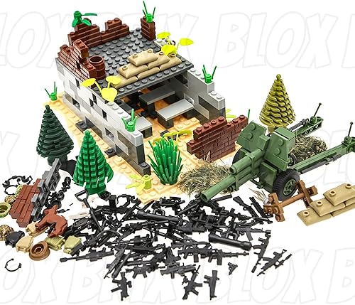 Miniatura 3 de BloxBrix 180 piezas de armas-ametralladoras-rifles compatibles con las principales marcas, minifiguras-complementos-base-militares-soldados-policía,
