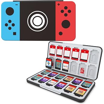 HEIYING Game Card Storage Box for Switch 2/Switch OLED / Lite Custom Pattern Memory Card Holder with 24 Game Card Slots and 24 Micro SD Card Slots