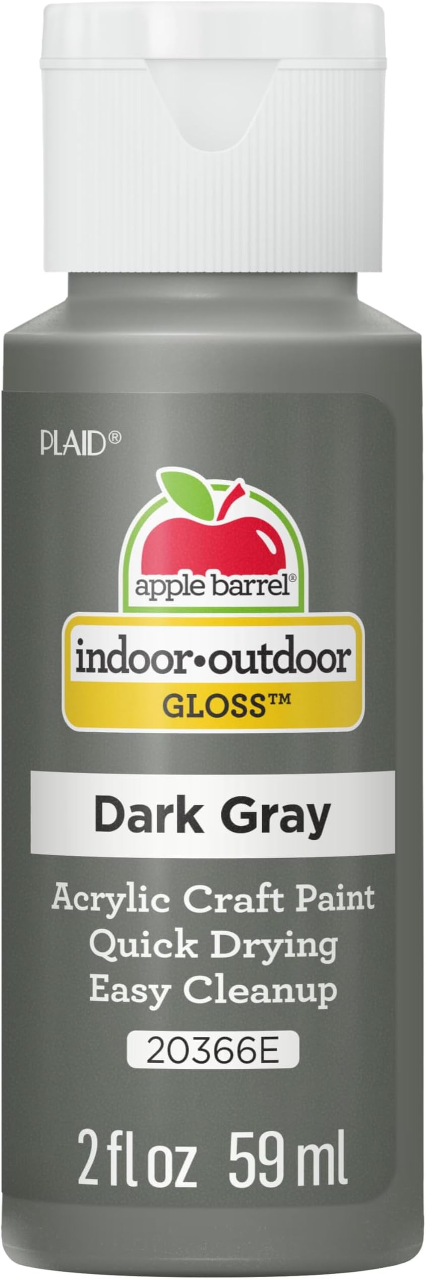 Apple Barrel Gloss Acrylic Paint in Assorted Colors (2-Ounce), 20366 Dark Grey