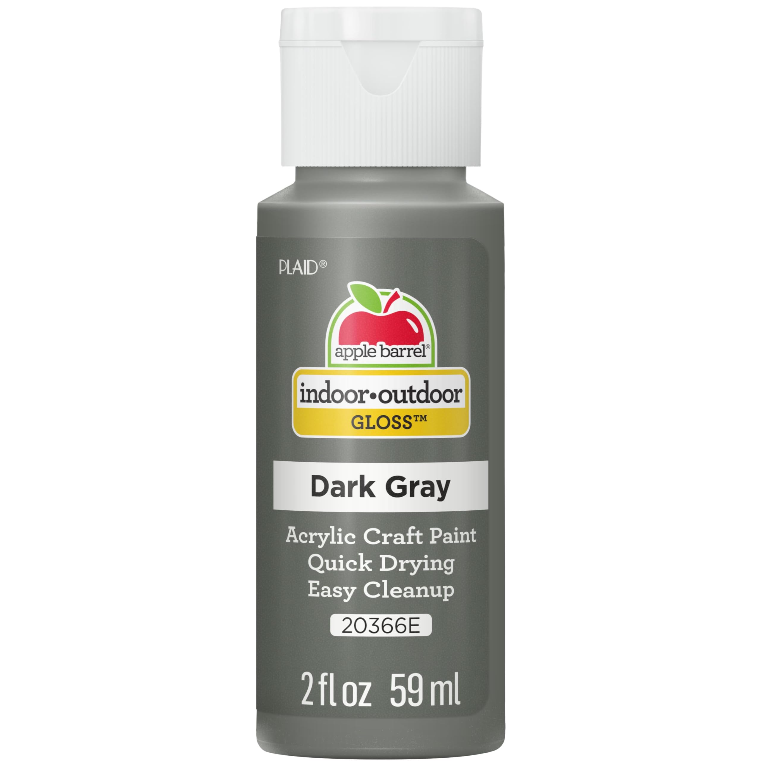 Apple Barrel Gloss Acrylic Paint in Assorted Colors (2-Ounce), 20366 Dark Grey