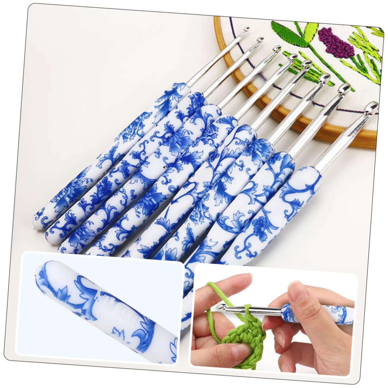 40piezas Agujas De Crochet Ergonomicas Para Tejer Suéteres Ganchillo y Accesorios De Kit De Herramientas Para Principiantes y Amantes Del