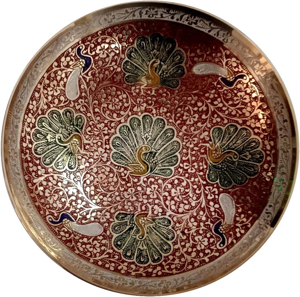 Purpledip Metal Bowl Serving Plate: For Dry Fruits, Sweets Or Candies Or Decor Piece (12571A)