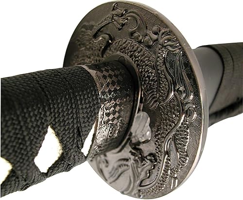 Miniatura 4 de Last Samurai - Espada japonesa con código Bushido grabado en honor - Katana negra viene con soporte de exhibición gratuito