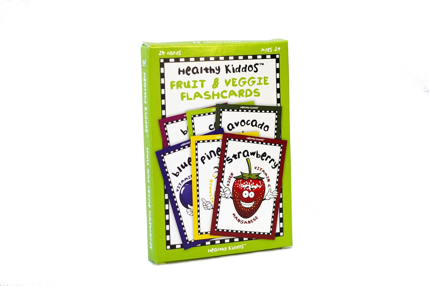Fruit & Vegetable Food Flash Cards | 24 Educational Nutrition Facts Kids Ages 2+ | Learning Picture Cards for Toddlers