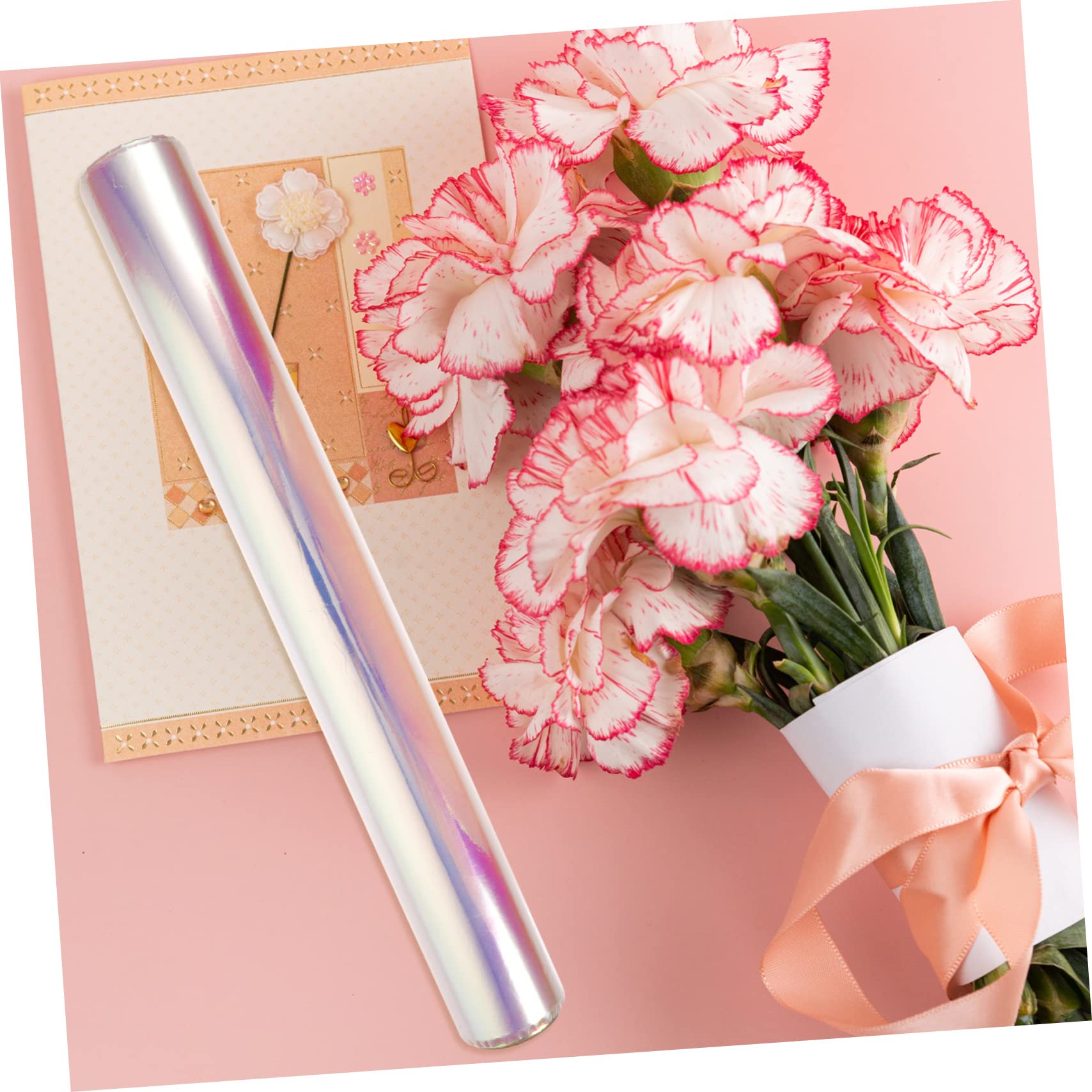 KOMBIUDA 2 Rollos Papel De De Flores Brillantina Material De Embalaje Floral Decoración Estrella Guirnalda Películas De Embalaje Boda Decoraciones Almacenar Artificial Película