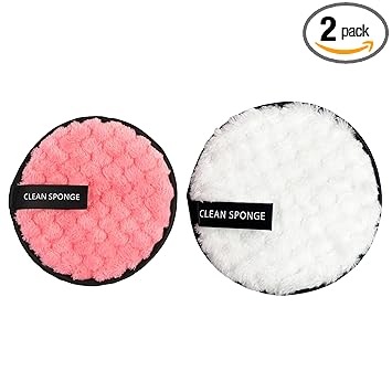 MAPPERZ Reusable Round Makeup Remover Face Pads, Cloths, Washable Microfiber Makeup Eraser, Wipes for Heavy Makeup, Masks, Mascara, Eye Shadow, Foundation, 1 Small & 1 Medium Size, Pack Of 2