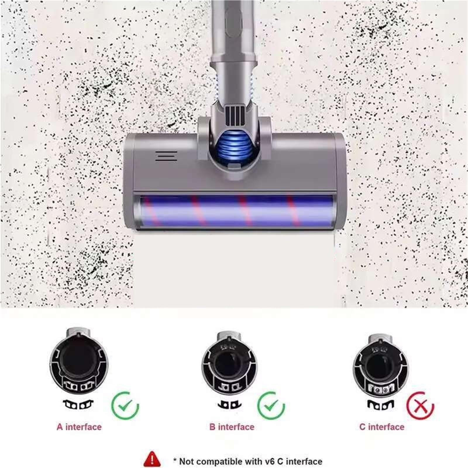 Cabezal de cepillo de suelo de repuesto for cepillo de suelo con cabezal de rodillo barredor suave for aspiradora, Compatible con Dyson V6 DC45 DC58 DC61 DC62 DC74