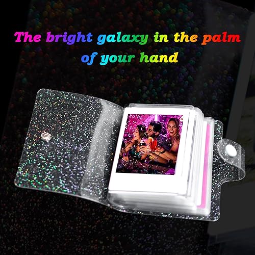 Miniatura 2 de Paquete de 2 mini álbumes de fotos con una sola mano, 64 bolsillos, soporte portátil para tarjetas fotográficas Kpop para Fujifilm Instax