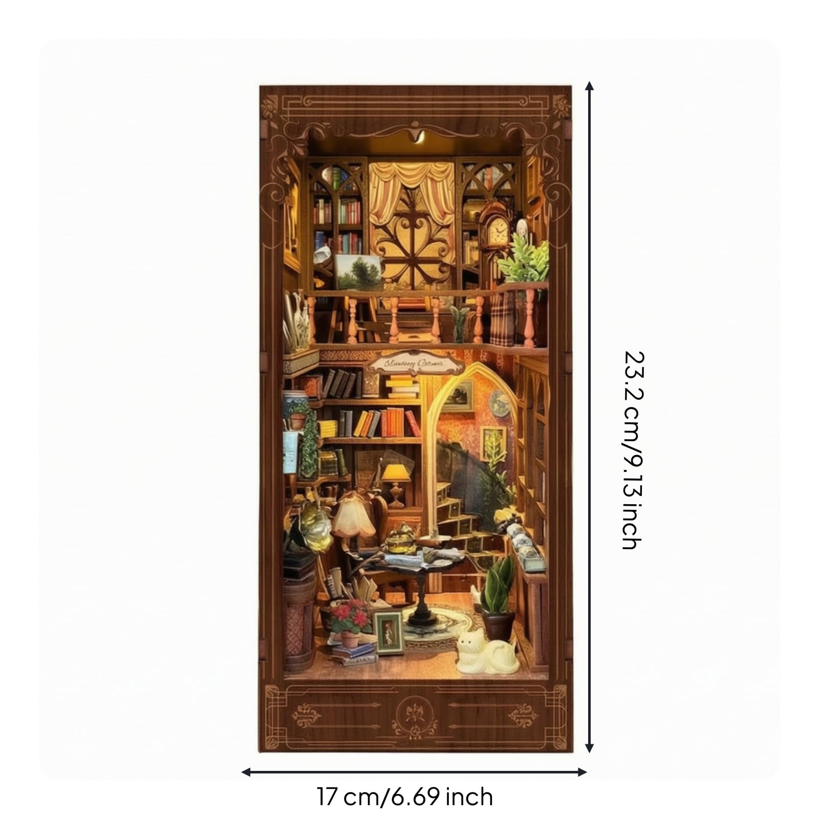 Gralara Magisch Book Ecke | Beleuchtet, 3d puzzle mit Beleuchtung, diy, Buchstütze mit Led-Licht, für Bücherregal
