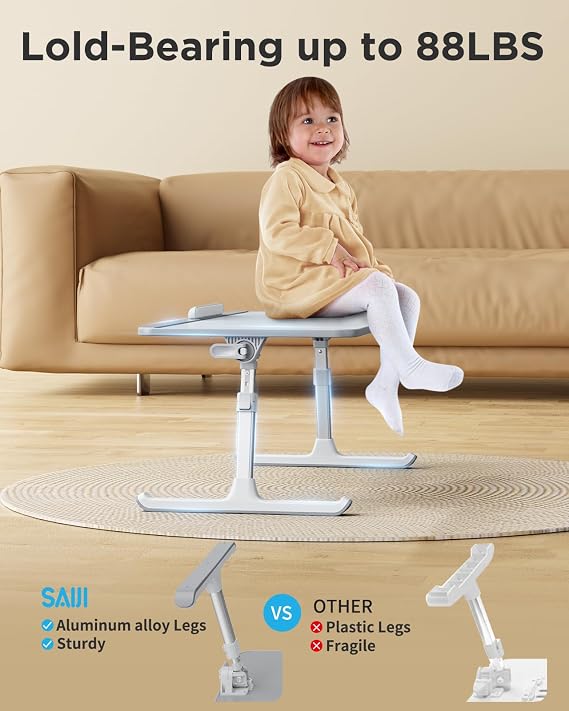 Bix Saiji AL30 Adjustable Laptop Stand Ergonomic Design 17 Inch Compatible Portable Table Gray
