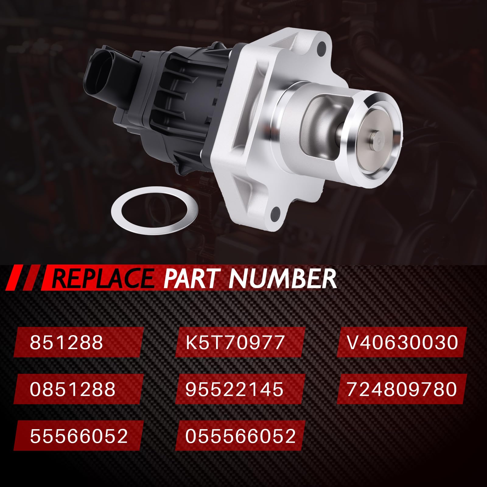 Valvola EGR ricircolo gas di scarico Merautop SJ per 2.0 CDTI 96-121kW sostituzione per Astra J Station Wagon Berlina Sports Tourer Insignia Country Tourer Zafira C 0851288 851288 K5T70977 55566052