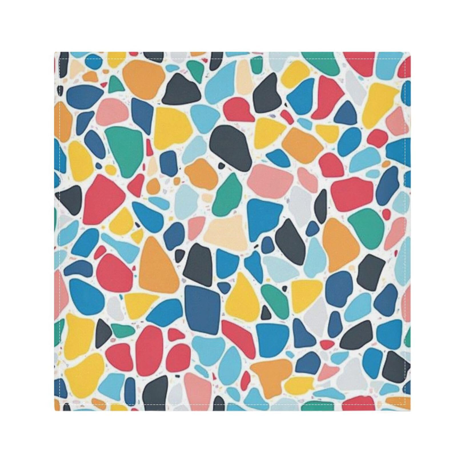 Ttgoth Terrazzo Cloth Napkin Set of 4 Washable & Reusable Dinner Napkins for Dining Table, Banquets, Wedding, Party, 50x50 cm