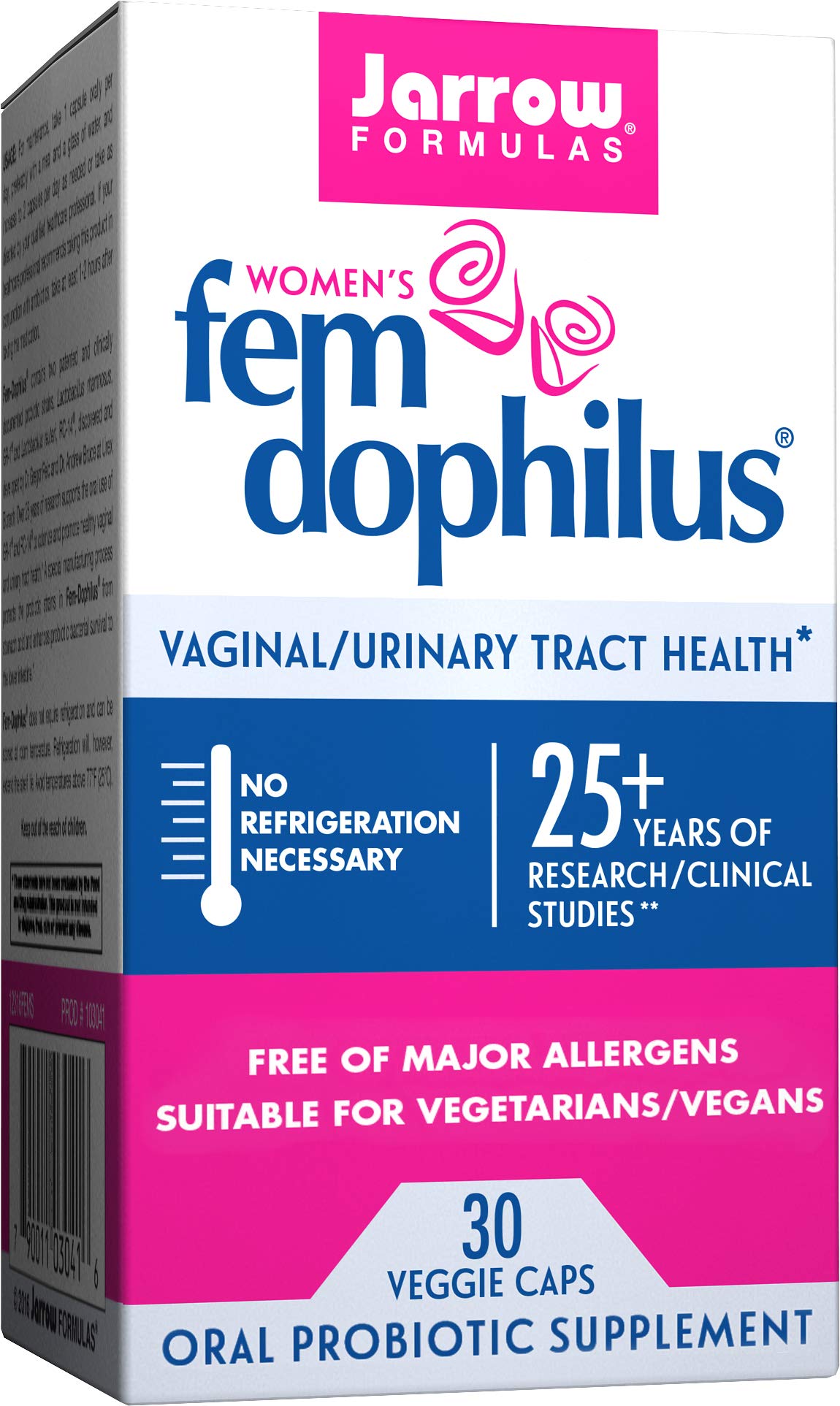 Jarrow Formulas Fem-Dophilus, 1 Billion Organisms Per Cap, Supports Vaginal and Urinary Tract Health