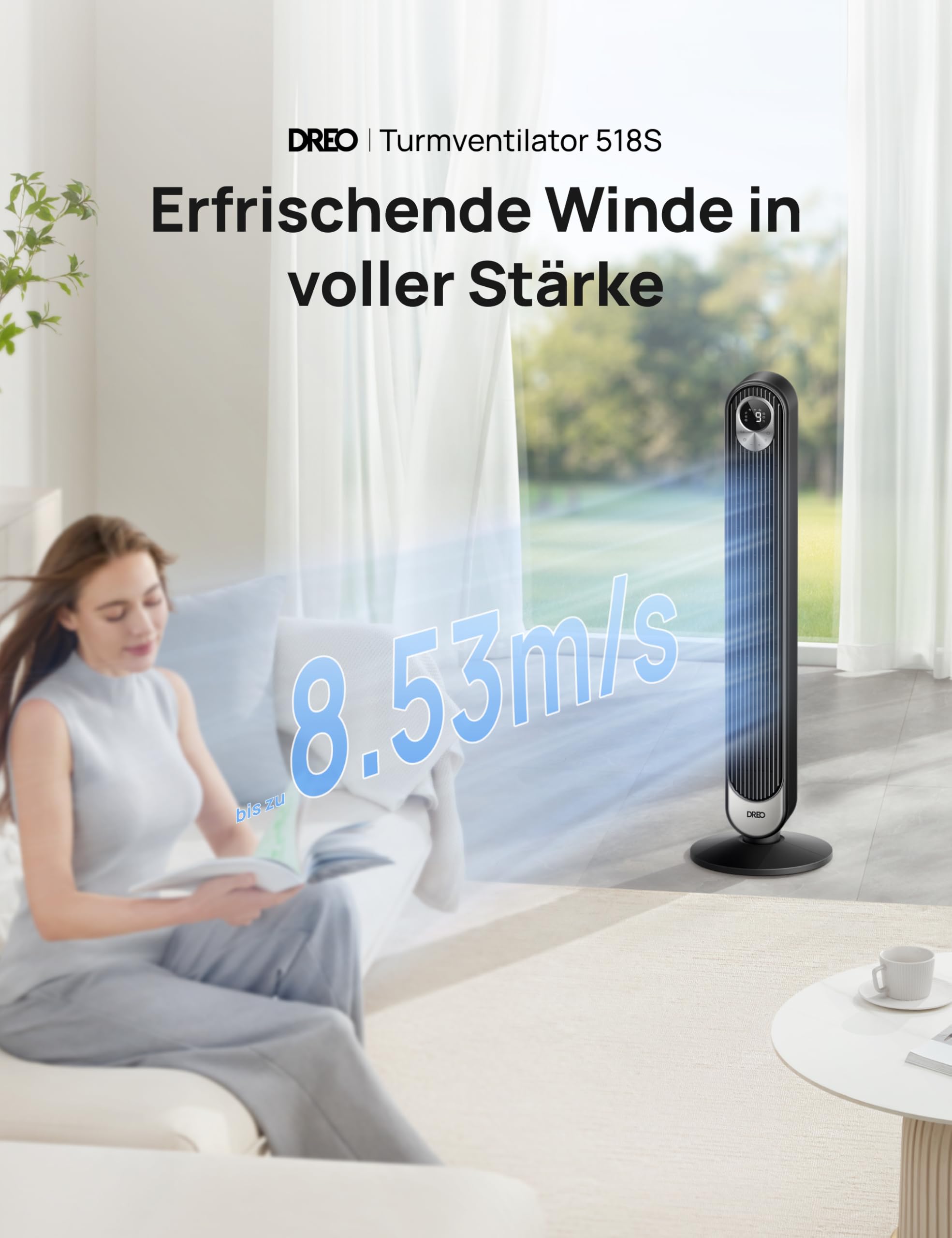 Dreo Smart DC Motor Turmventilator Leiser – Bild 2