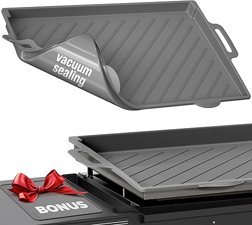 Funda de silicona mejorada para parrilla Blackstone, cubierta protectora de borde completo de 28 pulgadas, alfombrilla resistente de grado