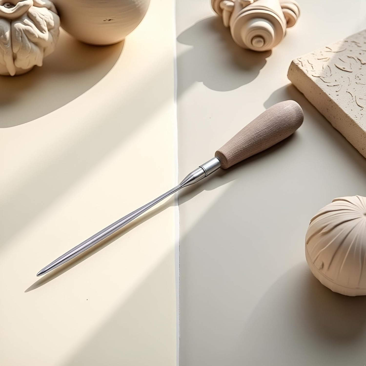 Silvery Needle Crafting Stick Pottery Clay Engraving Tool Stainless Steel DIY Detail Tool Craft Fine Needle, Ceramic and Pottery Tools
