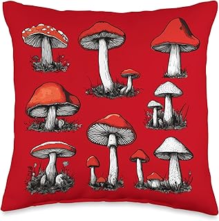 Fly Agaric Poisonous Mushrooms Mycology Throw Pillow