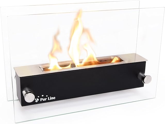 PURLINE NYX CRISTAL - Tabletop biochimney in stainless steel and tempered glass