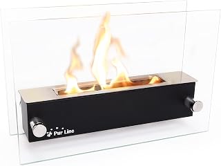 PURLINE NYX CRISTAL - Tabletop biochimney in stainless steel and tempered glass