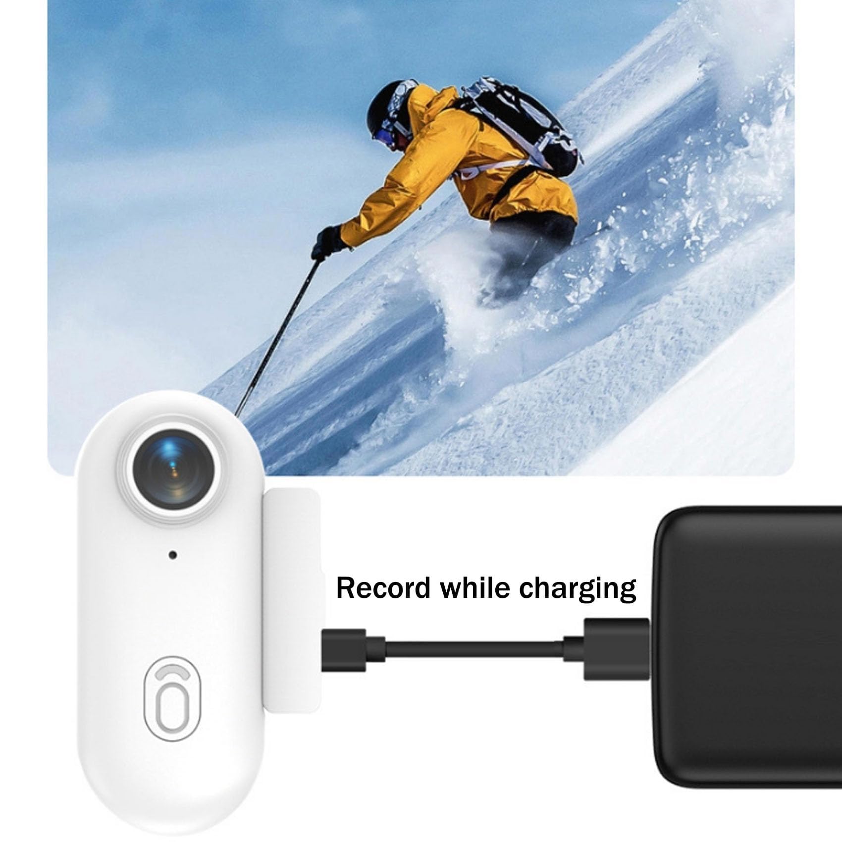POV Capture Pro 3.0, telecamera di acquisizione impermeabile 4K HD con scheda, grandangolo 120°, telecamere magnetiche a mani libere for immersioni, ciclismo e attività all'aperto(Black,4k-128g)